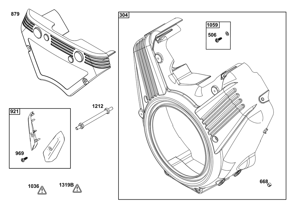 Blower Housing Group Diagram and Parts List for 541477-2240-H7 400000 - 699999 Briggs and Stratton Engine